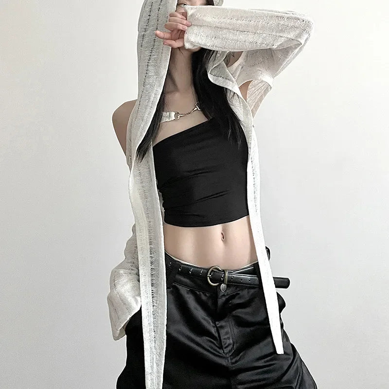 Y2K Gothic Crop Cardigan